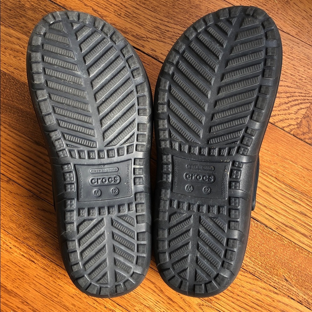 CROCS Men’s Black Lined Slip-on Clogs Size 12 - Picture 6 of 6